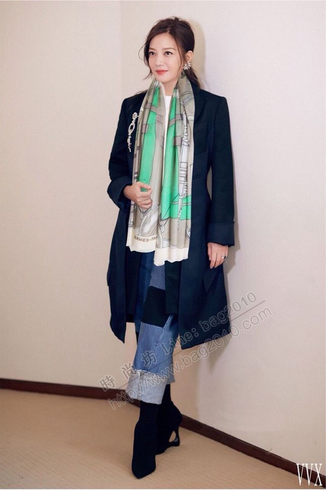 HERMES圍巾 2019最新款 愛馬仕羊絨長巾 愛馬仕印花女大披肩  llwj6934